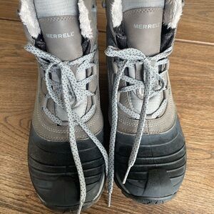 Merrell OptiWarm Waterproof Snow Hiking Mid Boots Grey Charcoal Women’s Size 9.5